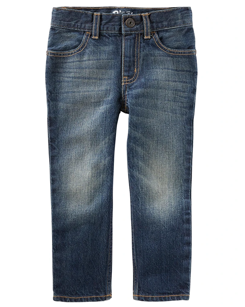 Kid Dark Tint Wash Straight-Leg Jeans