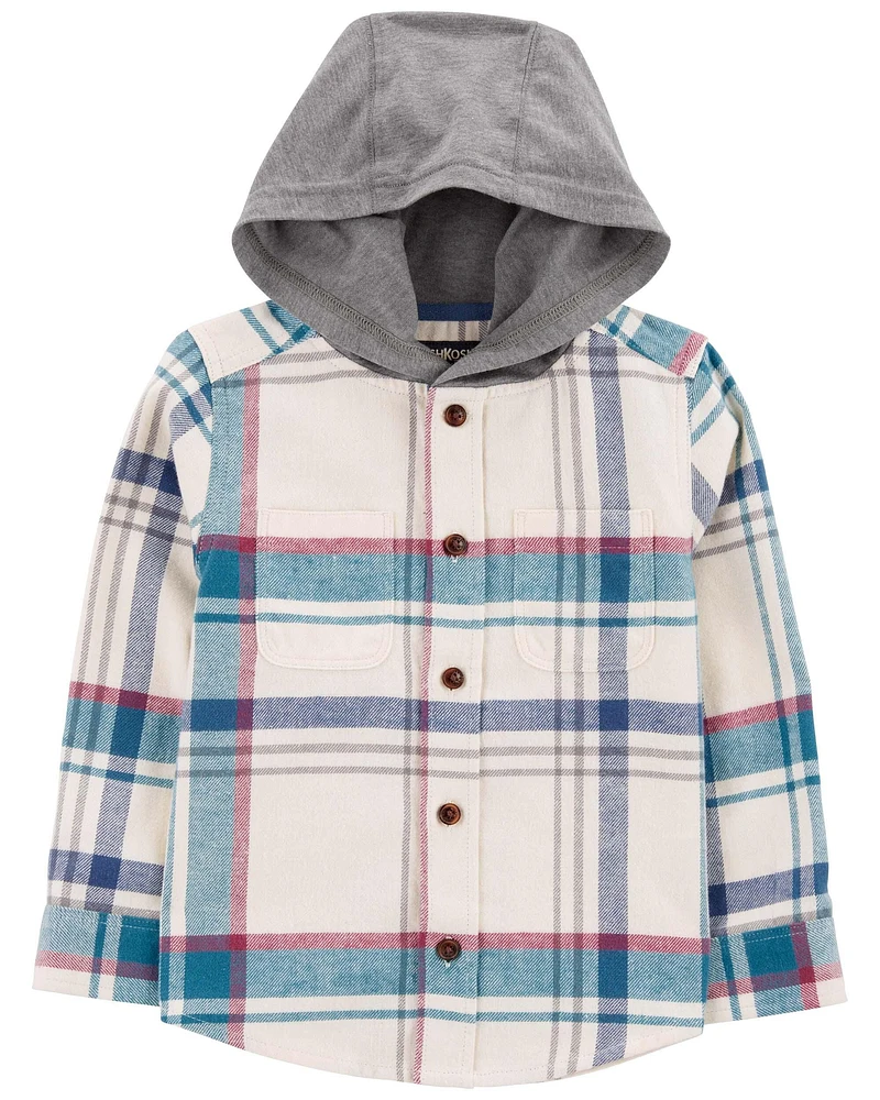 Toddler Plaid Button-Front Shacket