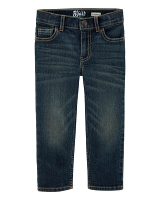 Baby Faded Dark Wash Straight-Leg Jeans