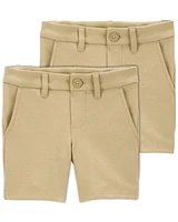 Toddler -Pack Stretch Uniform Chino Shorts