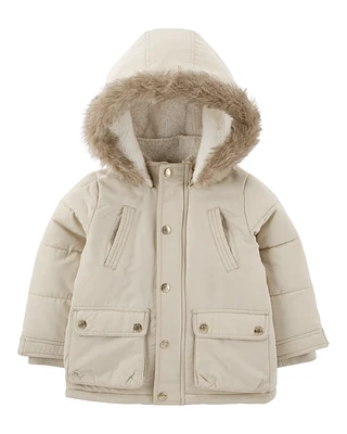 Toddler Faux Fur Hooded Parka