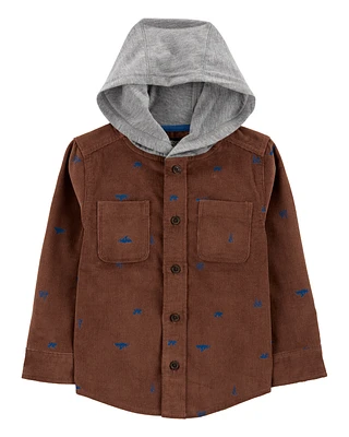 Toddler Mountain Print Corduroy Button-Front Shacket