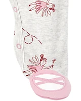 Baby Ballet Snap-Up Cotton Blend Sleep & Play Pajamas