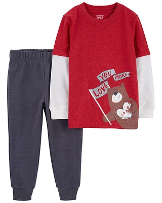 Toddler 2-Piece Love You More Pant Set