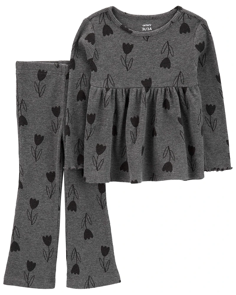 Toddler 2-Piece Floral Thermal Outfit Set