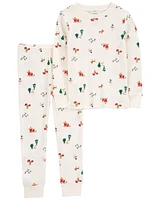 Toddler 2-Piece Christmas Print Thermal Pajamas