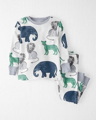 Baby Organic Cotton Pajamas Set Wildlife Print