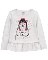 Toddler Polar Bear Peplum Top