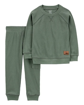 Toddler 2-Piece Thermal Tee & Cargo Pant Set