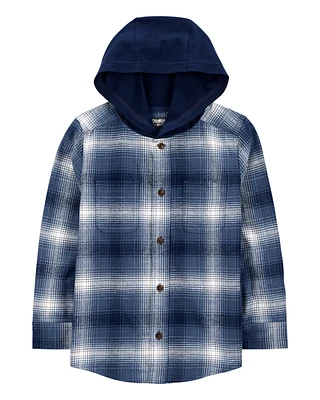 Kid Plaid Button-Front Shacket