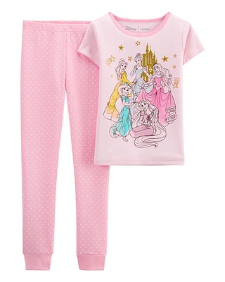 Kid 2-Piece Disney Princess 100% Snug Fit Cotton Pajamas