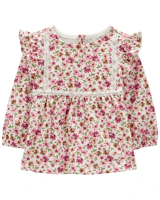 Baby Floral Print Ruffle Top