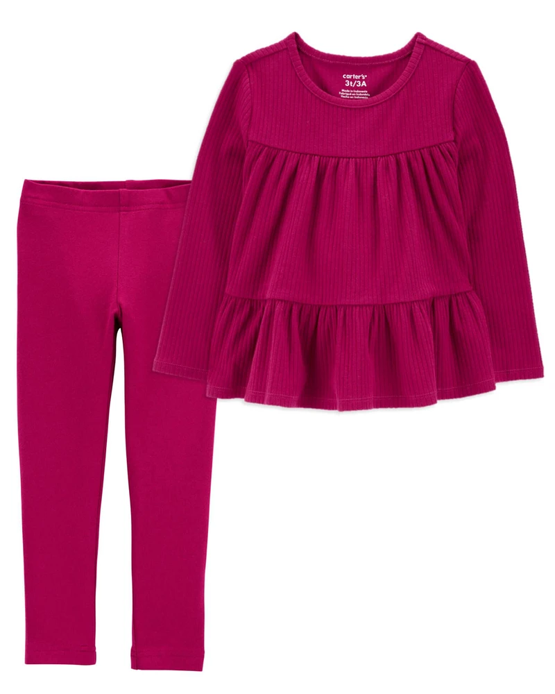 Baby 2-Piece Ribbed Top & Leggings Set