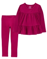 Baby 2-Piece Ribbed Top & Leggings Set