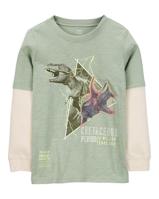 Kid Dinosaur Foil Long-Sleeve Tee - Green