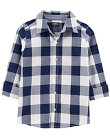 Kid Plaid Button-Front Shirt