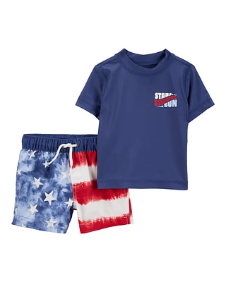 Baby 2-Piece Fourth of July Rashguard Set