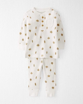 Baby Organic Cotton Waffle Knit Set Autumn Leaves