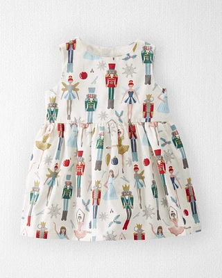 Baby Organic Cotton Dress Holiday Nutcracker