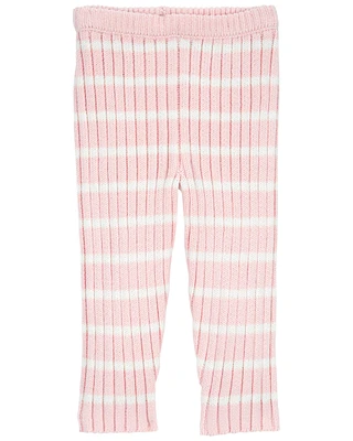 Baby Striped Ribbed Sweater Knit Leggings