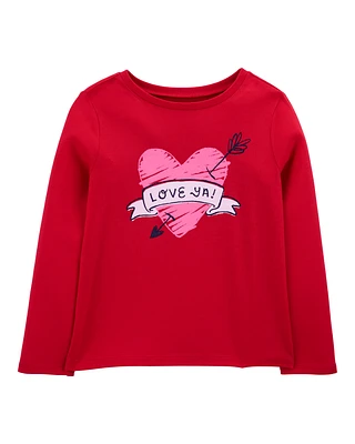 Kid Love Ya Valentine's Day Cotton Blend Graphic Tee