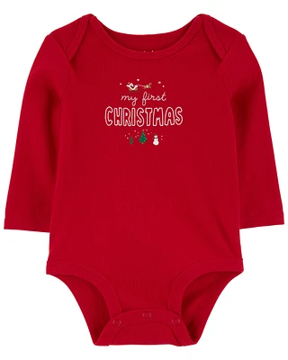 Baby "My First Christmas" Bodysuit - Red