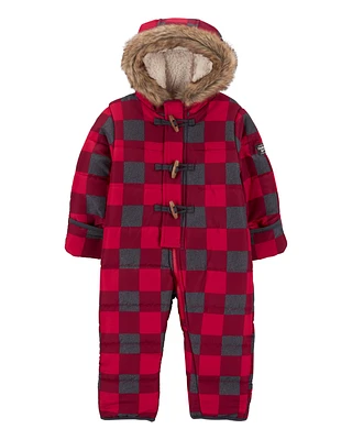 Baby Plaid Sherpa-Lined Snowsuit