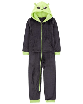 Kid 1-Piece Alien Fuzzy Fleece Costume Pajamas