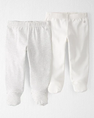 Baby 2-Pack Organic Cotton Rib Footed Pants