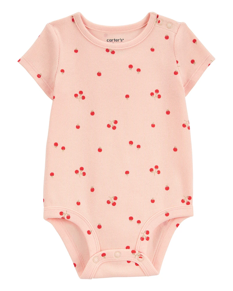 Baby 2-Piece Bodysuit & French Terry Short Set - Pink