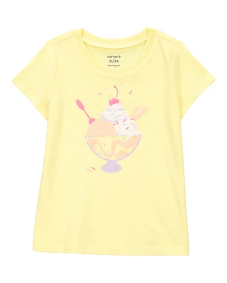 Toddler Ice Cream Sundae Short-Sleeve Graphic Tee - Yellow