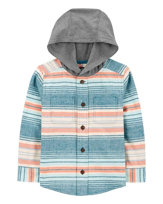 Toddler Baja Stripe Button-Front Shacket