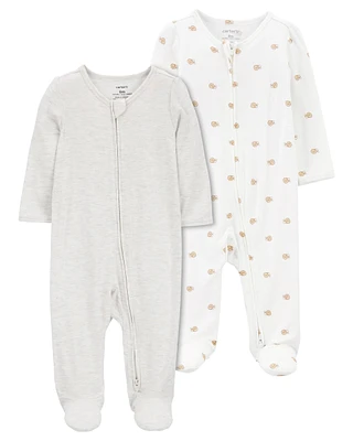 Baby 2-Pack Zip-Up PurelySoft Sleep & Play Pajamas