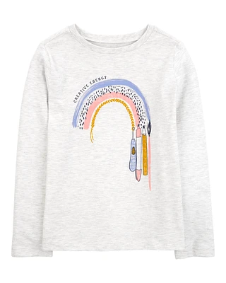 Kid Rainbow Long-Sleeve Graphic Tee - Gray