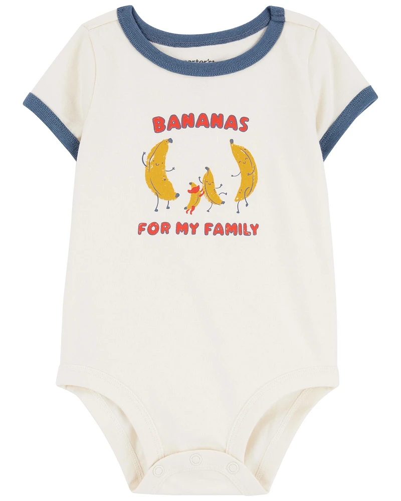 Baby Bananas For My Family Cotton Bodysuit