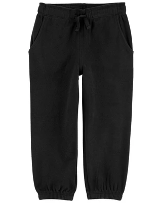 Toddler Pull-On Cinched-Hem Fleece Pants