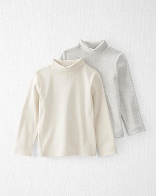 Toddler 2-Pack Organic Cotton Rib Mock Neck Tops