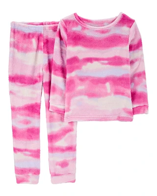 Kid 2-Piece Fuzzy Velboa Tie-Dye Pajamas