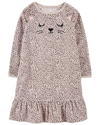 Kid Leopard Fleece Nightgown