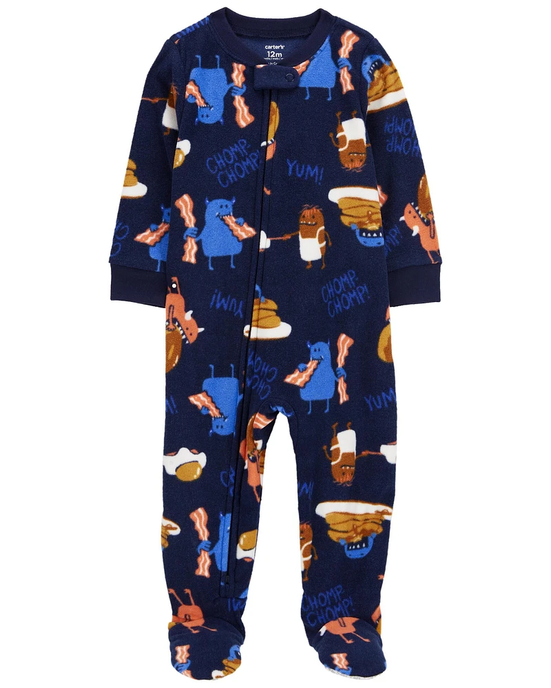 Baby 1-Piece Monster Breakfast Fleece Footie Pajamas