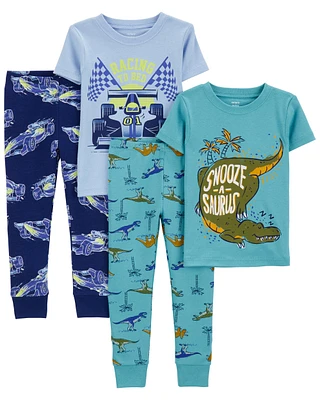 Toddler 4-Piece 100% Snug Fit Cotton Pajamas