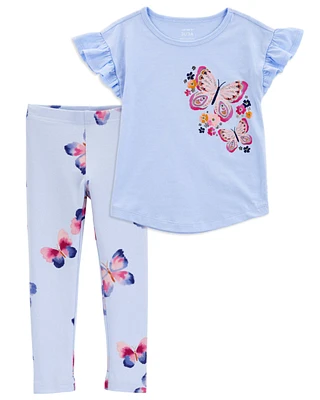 Toddler 2-Piece Flutter Tee & Leggings Set