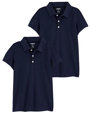 Kid 2-Pack Navy Polo Uniform Shirt Set