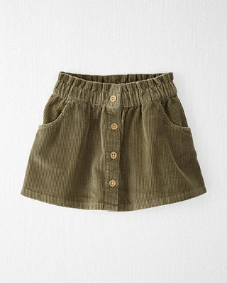 Toddler Organic Cotton Corduroy Button-Front Skirt