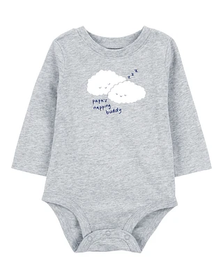 Baby 'Papa's Napping Buddy' Cloud Long-Sleeve Bodysuit