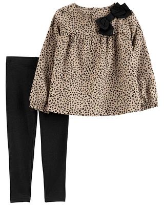 Toddler 2-Piece Leopard Top & Legging Set