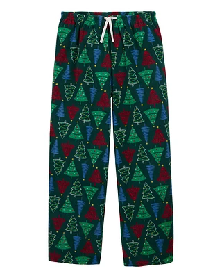 Adult Christmas Tree Pull-On Fleece Pajama Pants