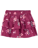 Baby Floral Print Tiered Skort