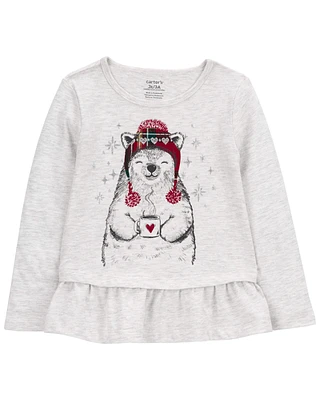 Baby Polar Bear Peplum Top