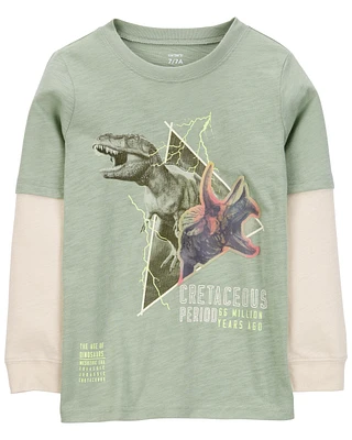 Kid Dinosaur Foil Long-Sleeve Tee - Green